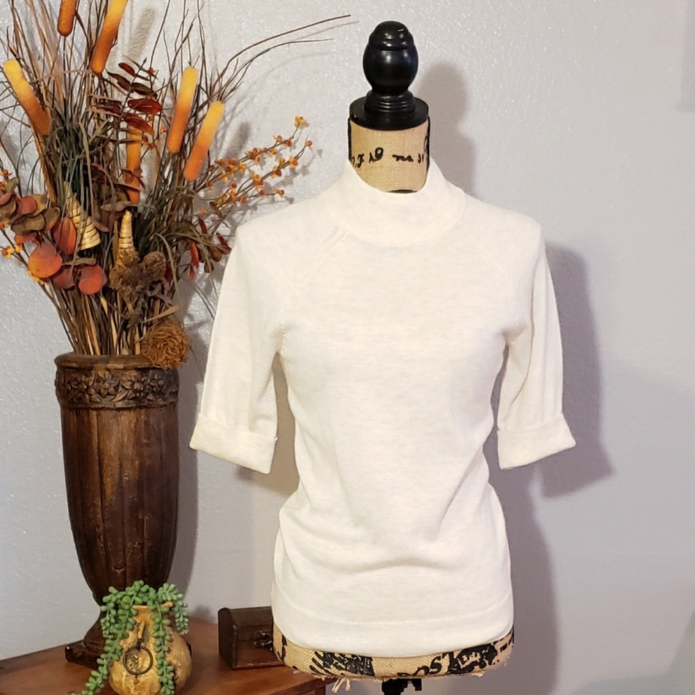 Banana Republic Cream Mock Top